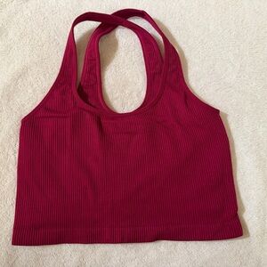 Spiritual Gangster Fuchsia Ribbed Tank